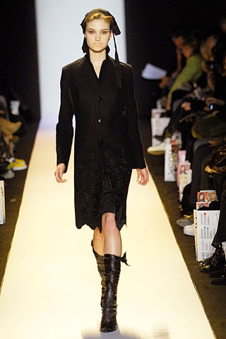 black wool coat and dress