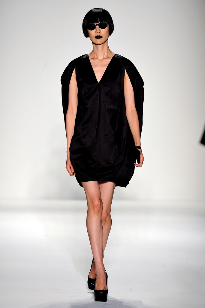black silk sleeveless dress