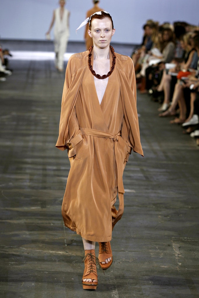 brown silk relaxed dress