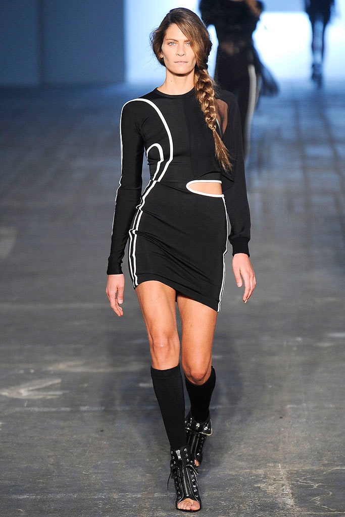 black fitted mini dress with cutout
