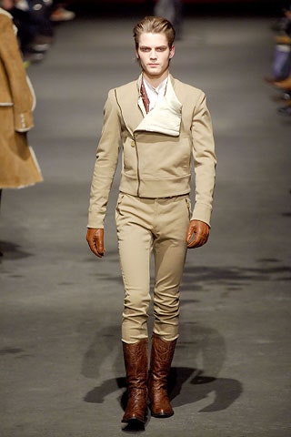 beige fitted jacket and pants