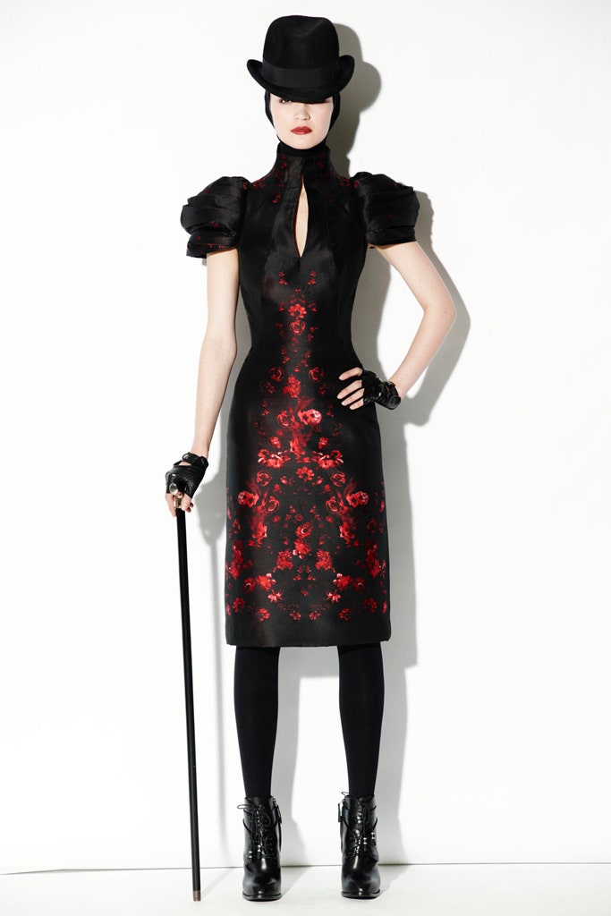 black silk sleeveless high-neck fitted embroidered midi dress