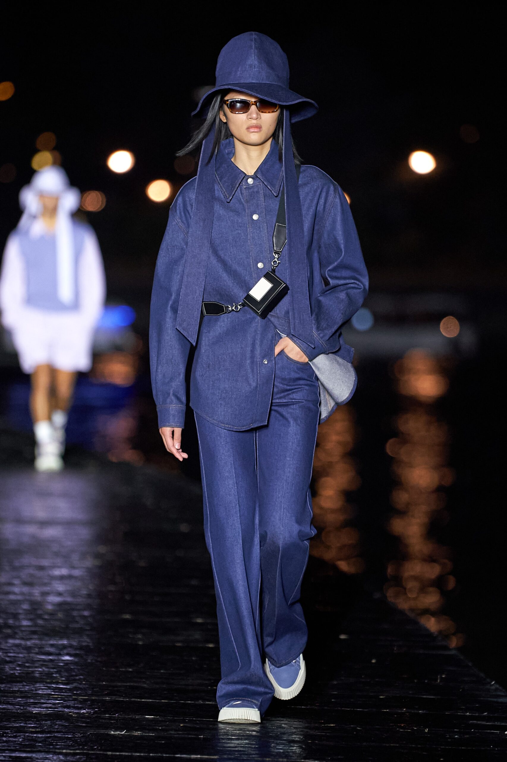 blue denim jacket and pants