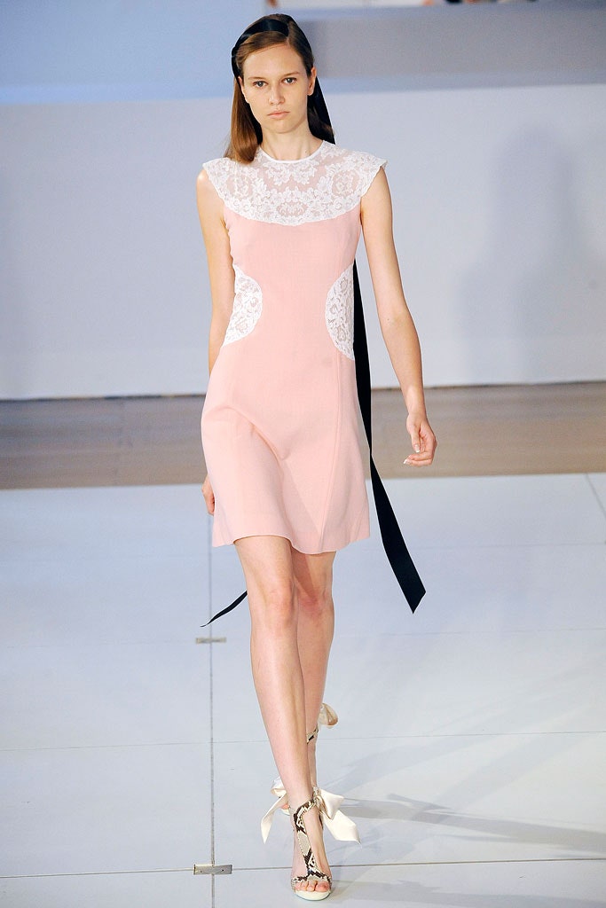 fitted pink silk dress