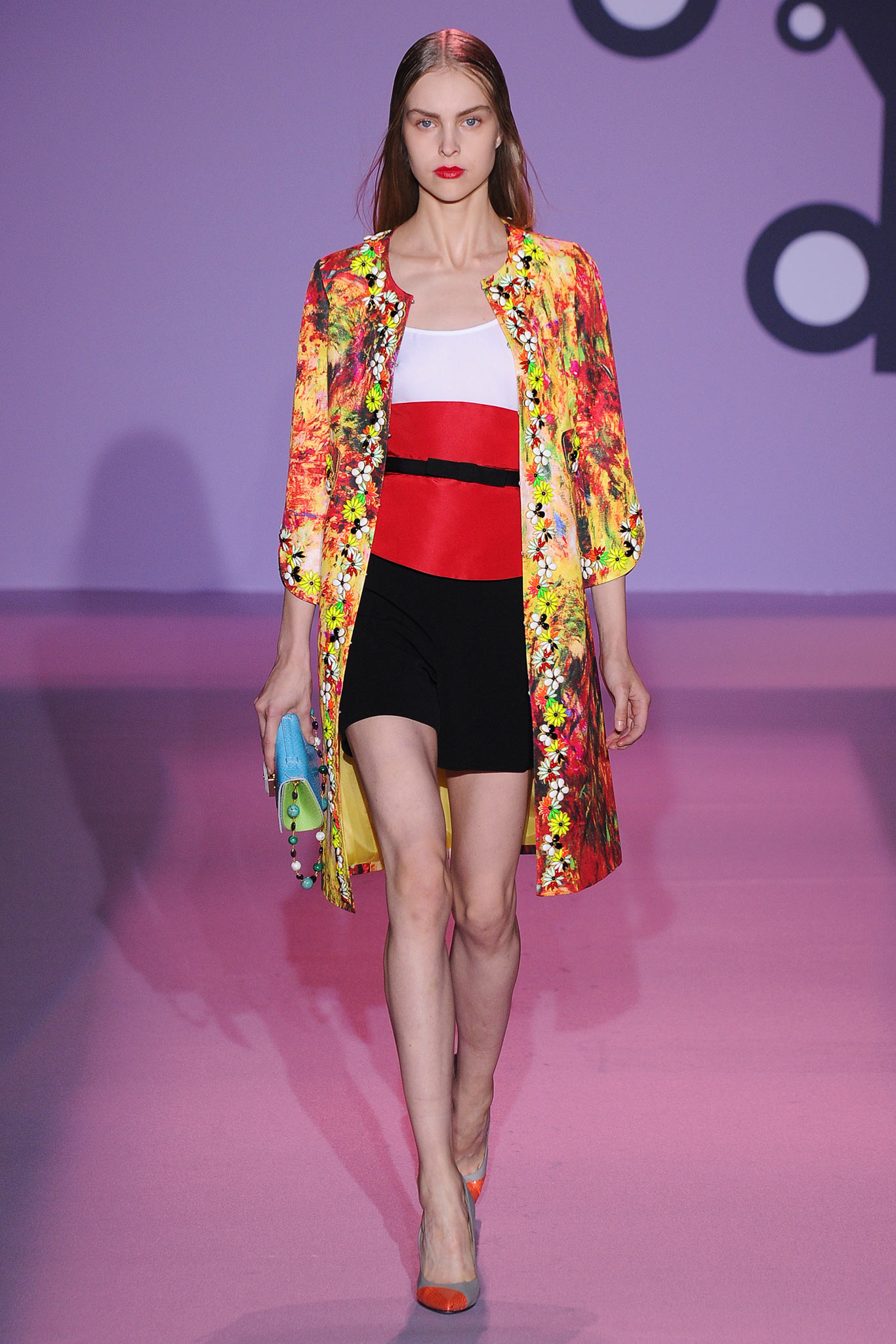 yellow silk long-sleeve collared relaxed floral layered coat