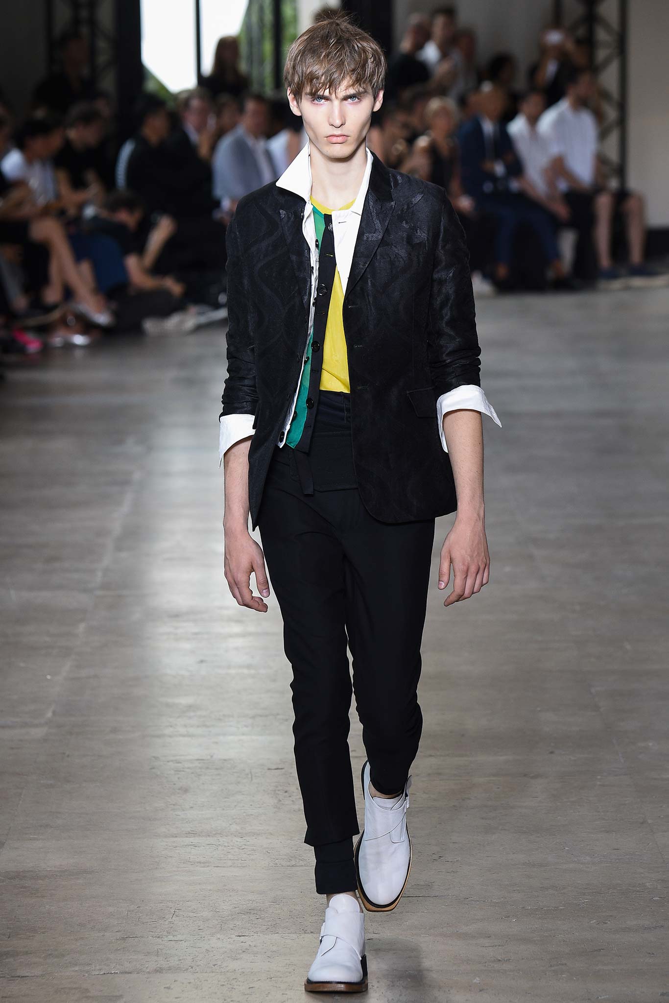 black tailored blazer with white shirt