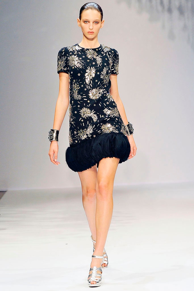 black and gold embroidered mini dress