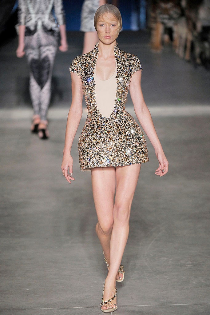 gold sequin sleeveless mini dress