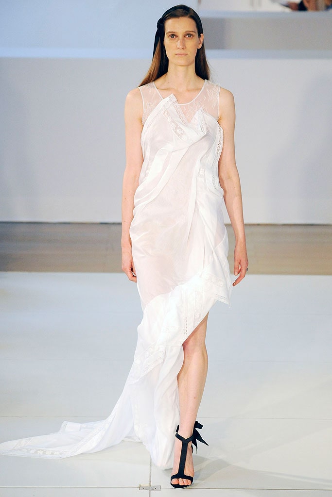 white silk sleeveless dress