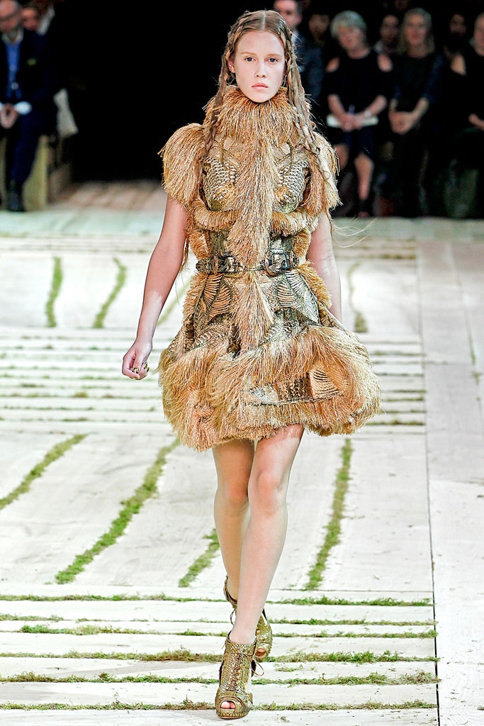 gold metallic fringed mini dress