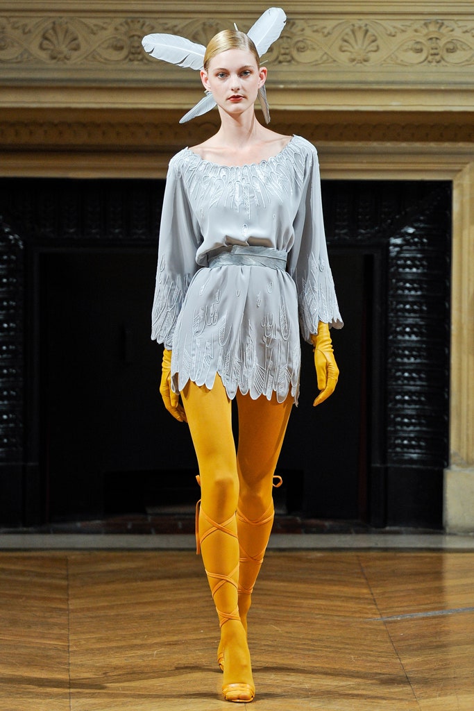orange leather fitted zippered boots