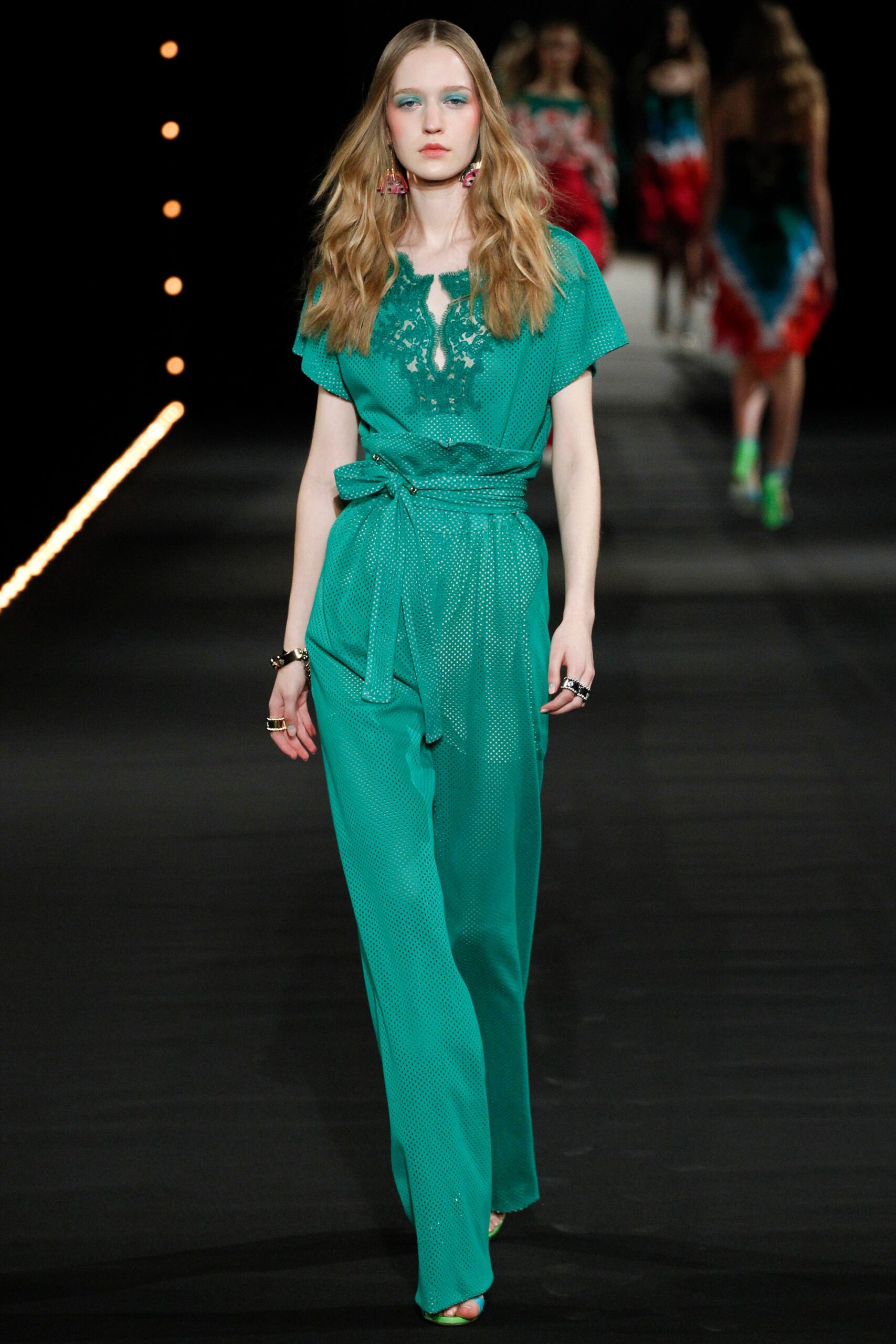 teal fitted jumpsuit