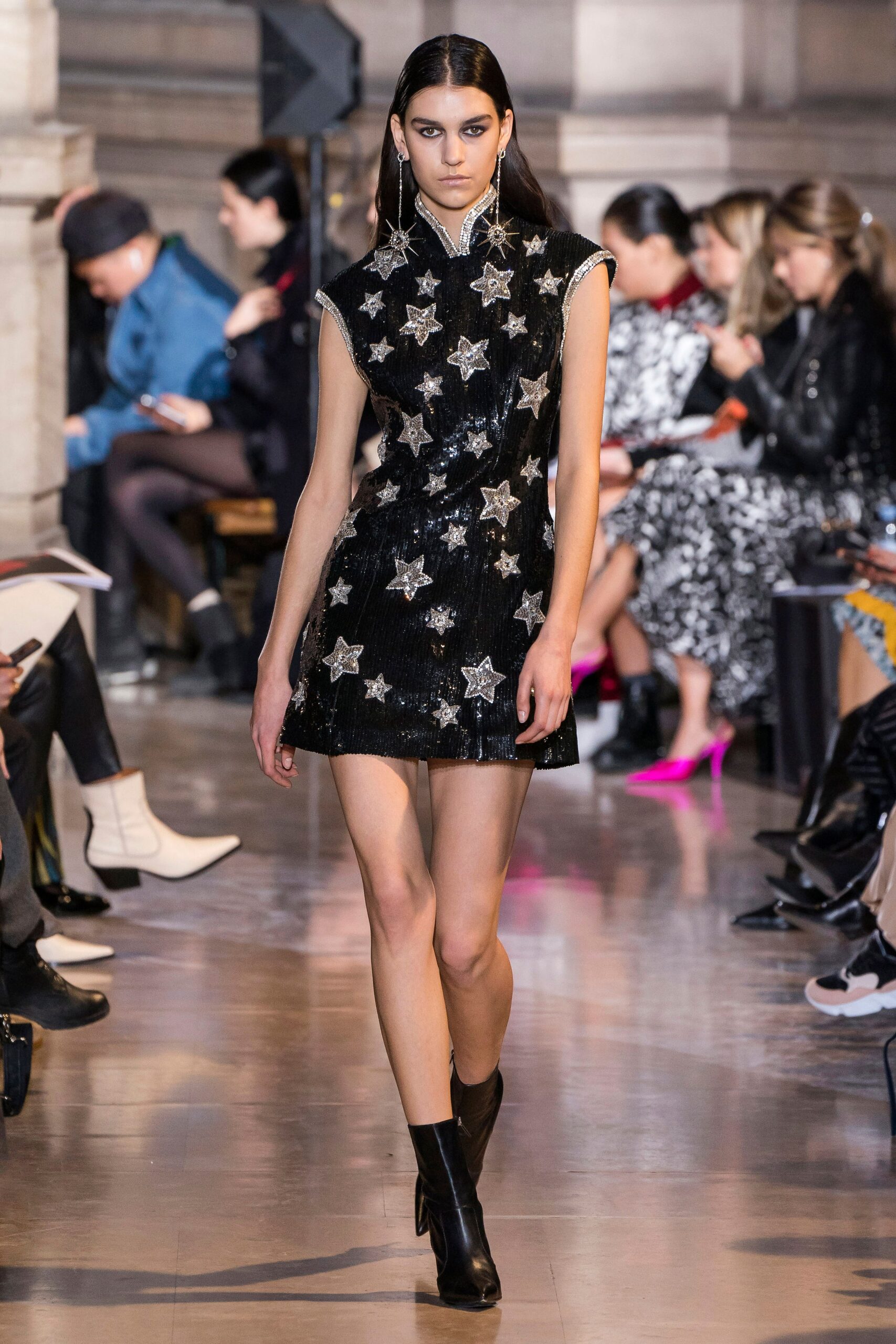 black embellished mini dress