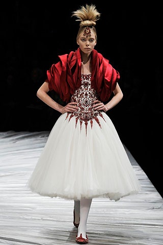 red embellished midi dress with cape