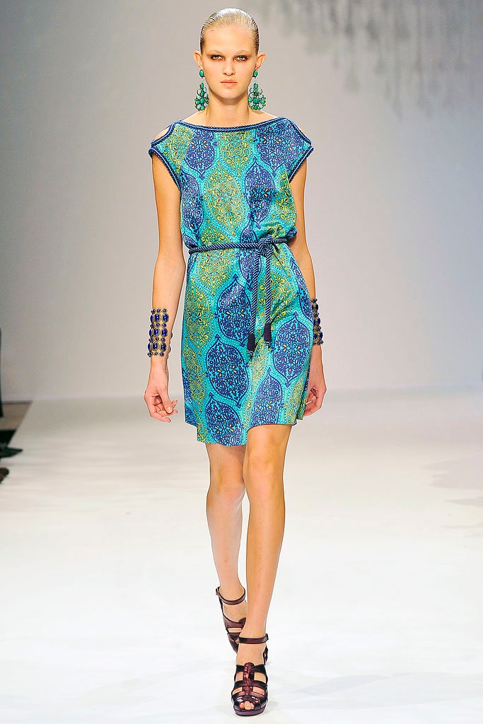 blue green printed sleeveless dress