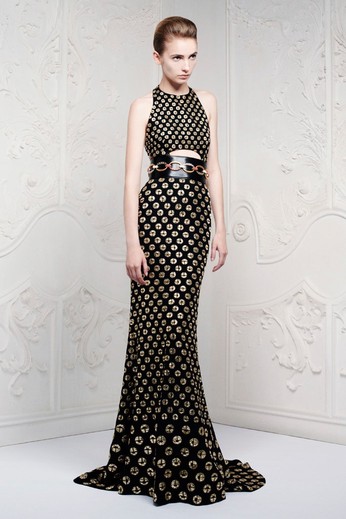 black and gold beaded gown