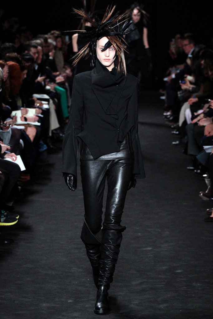 black leather fitted jacket and pants