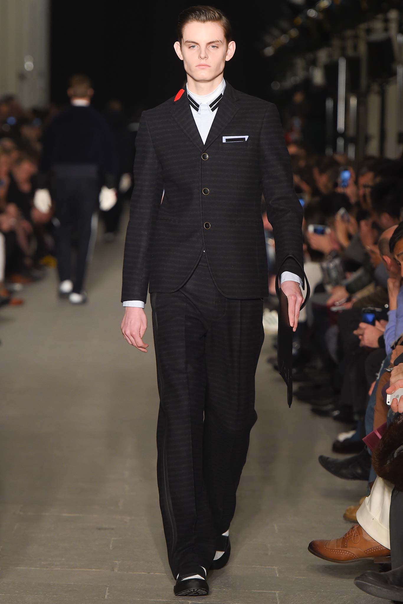 black and white tailored suit