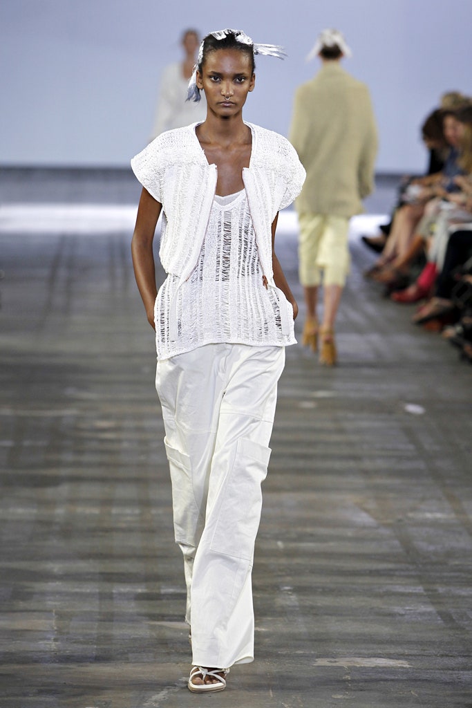 white relaxed top and pants