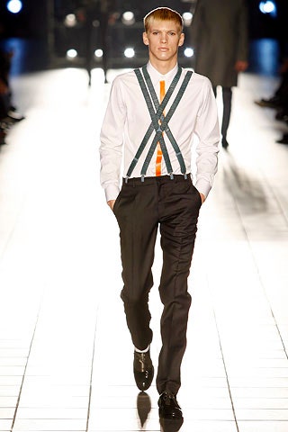 black cotton tailored straight-leg pants