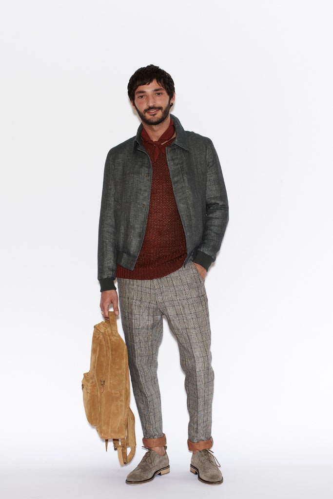 red wool long-sleeve high-neck fitted sweater