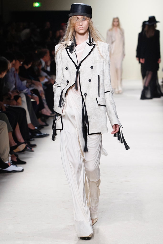 white tailored blazer with relaxed pants