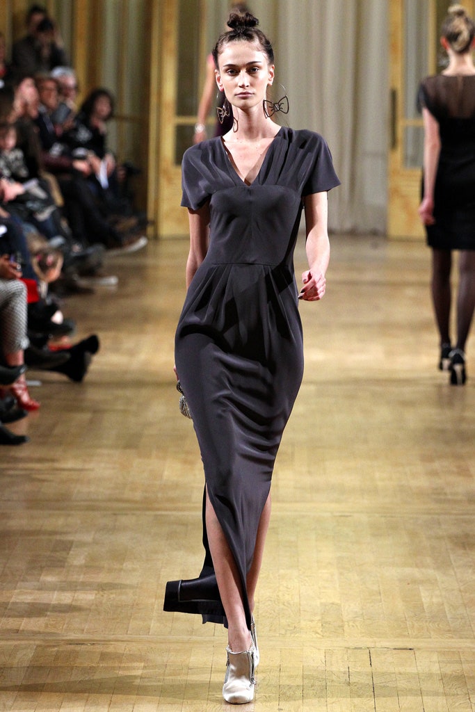 black silk fitted midi dress