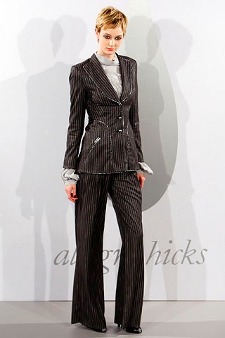 black and white striped suit