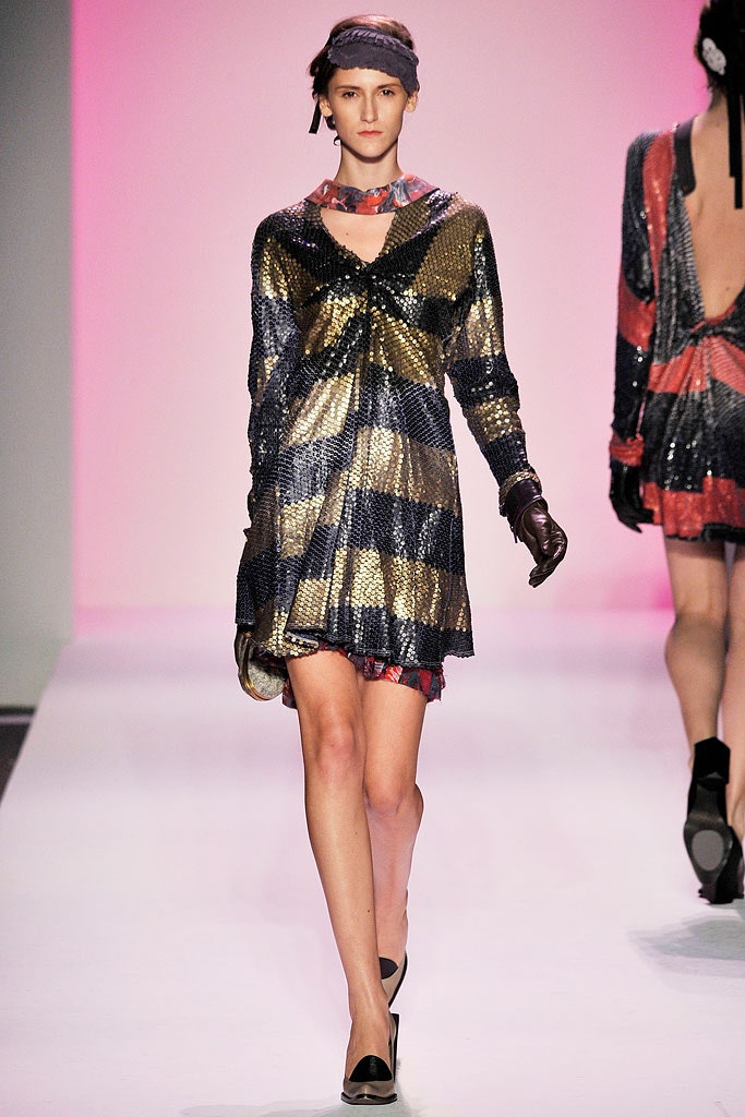 shiny striped sequin mini dress
