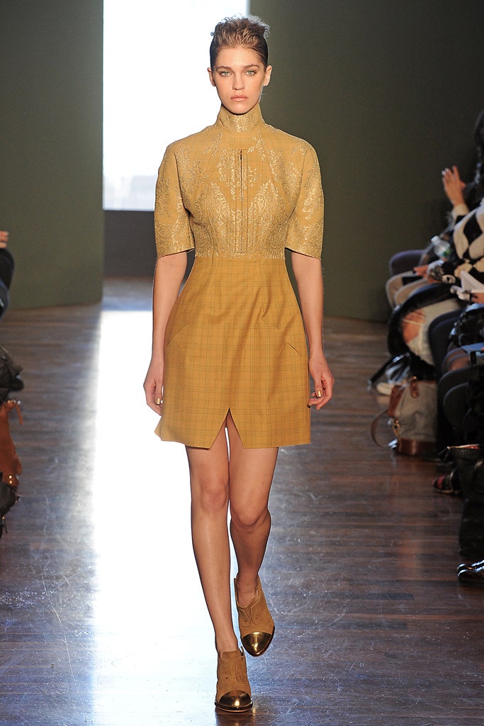 fitted yellow mini dress