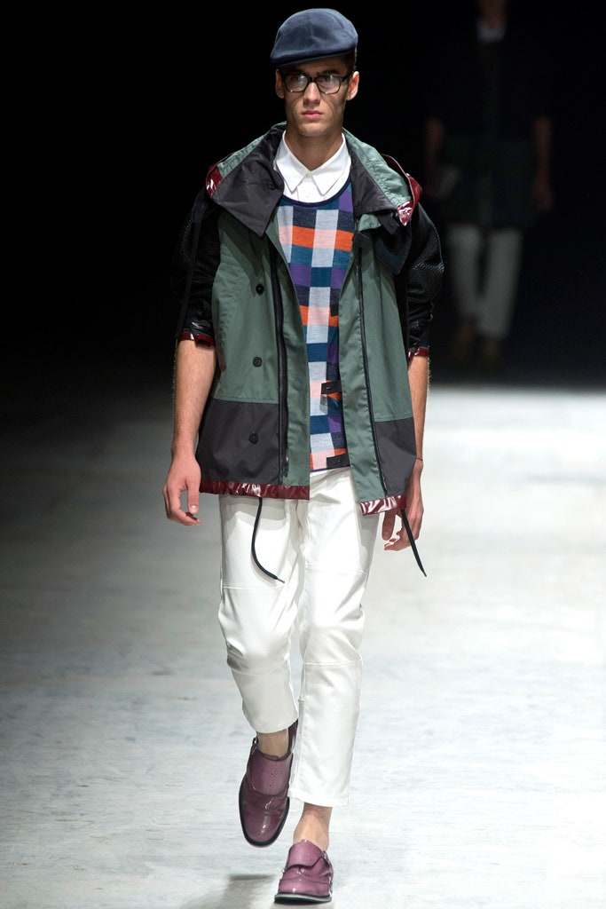 multi-colored sweater with relaxed jacket