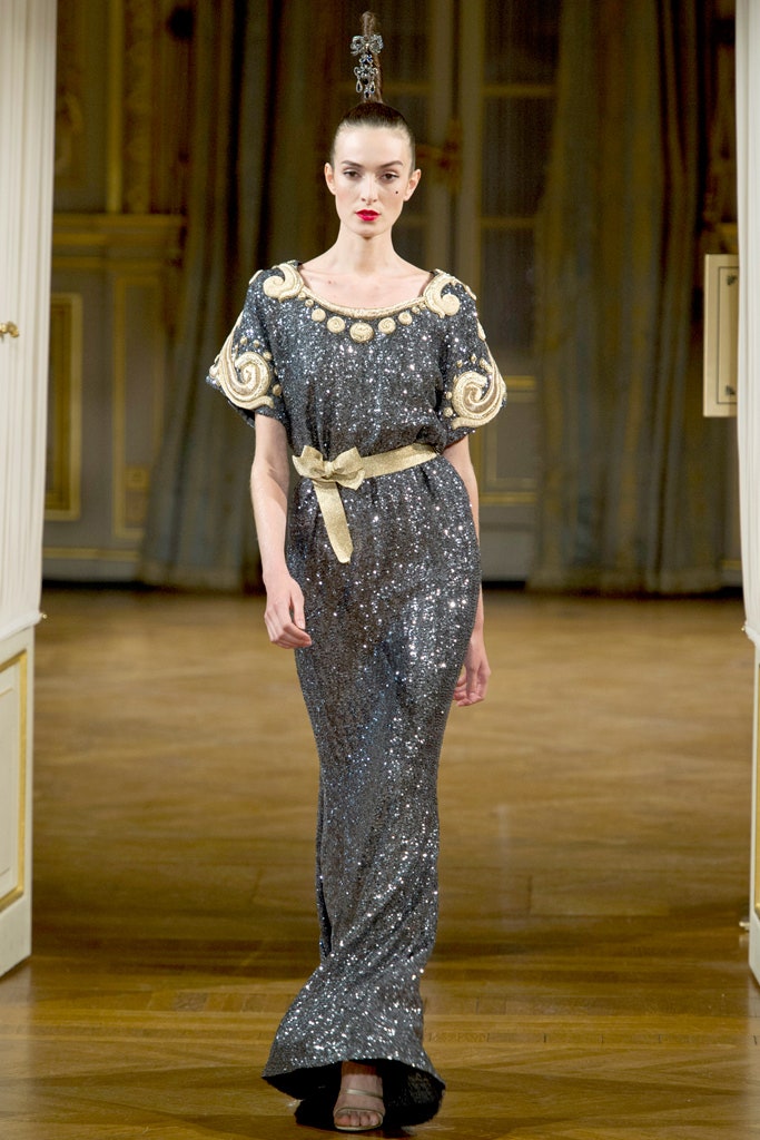 black and gold sequined gown