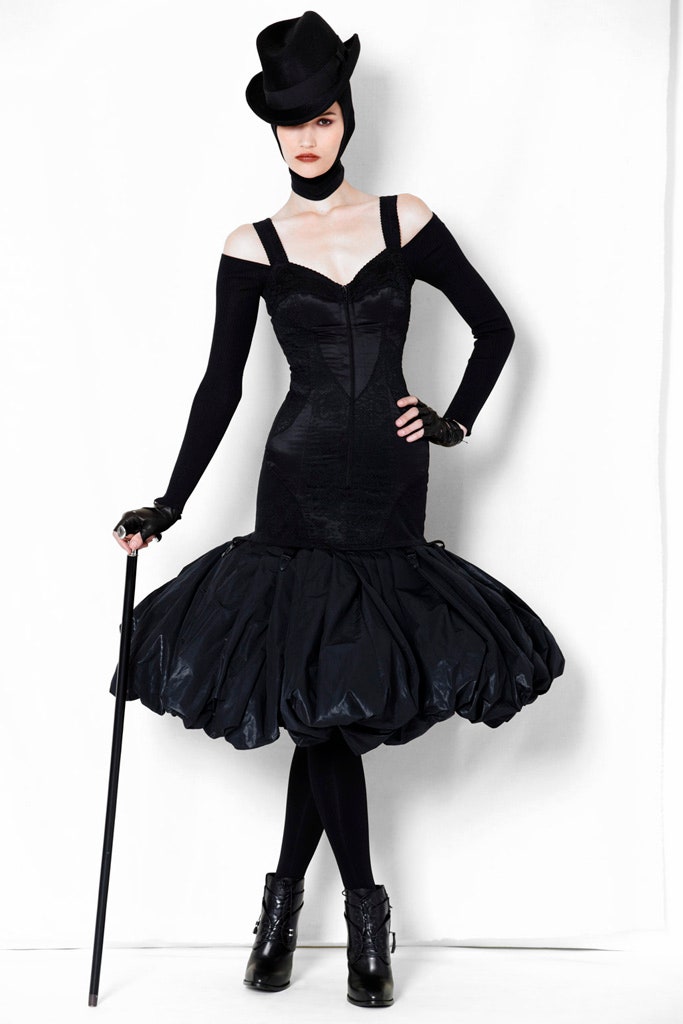 black silk sleeveless off-shoulder fitted flared mini dress