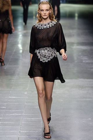 black sheer embellished mini dress