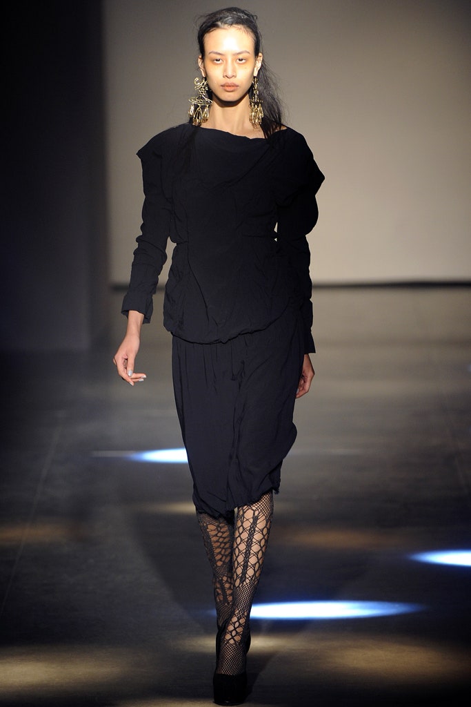 black fitted draped midi dress