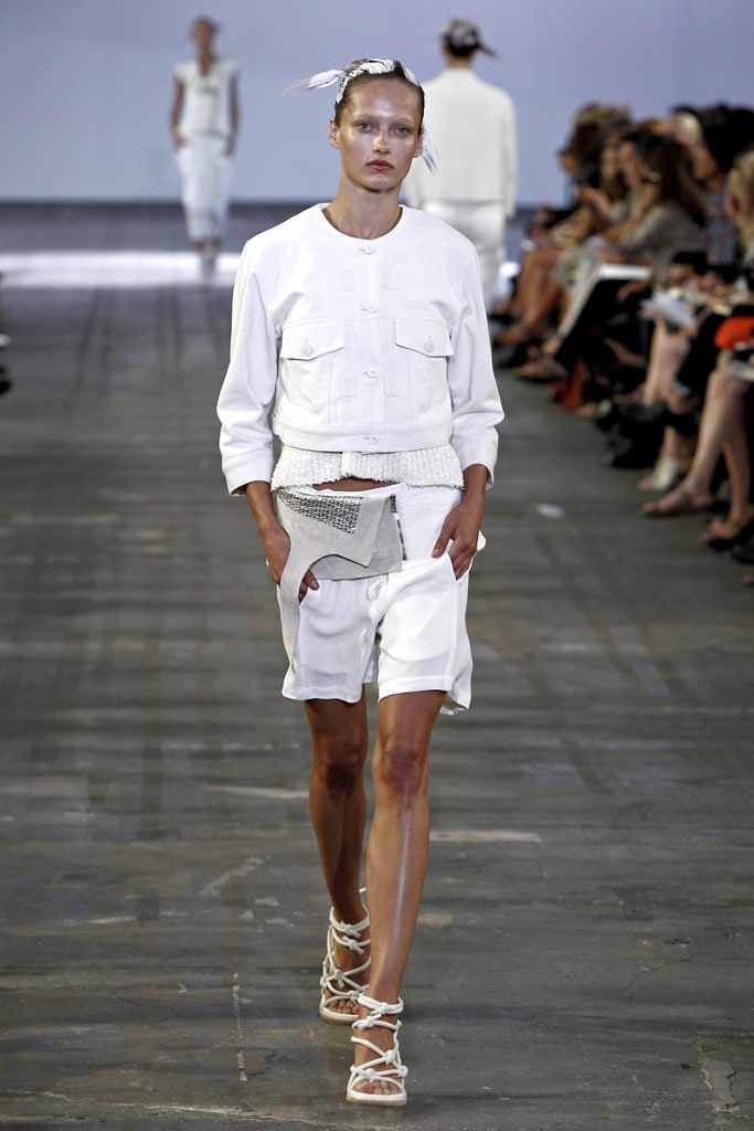 white cotton jacket and shorts