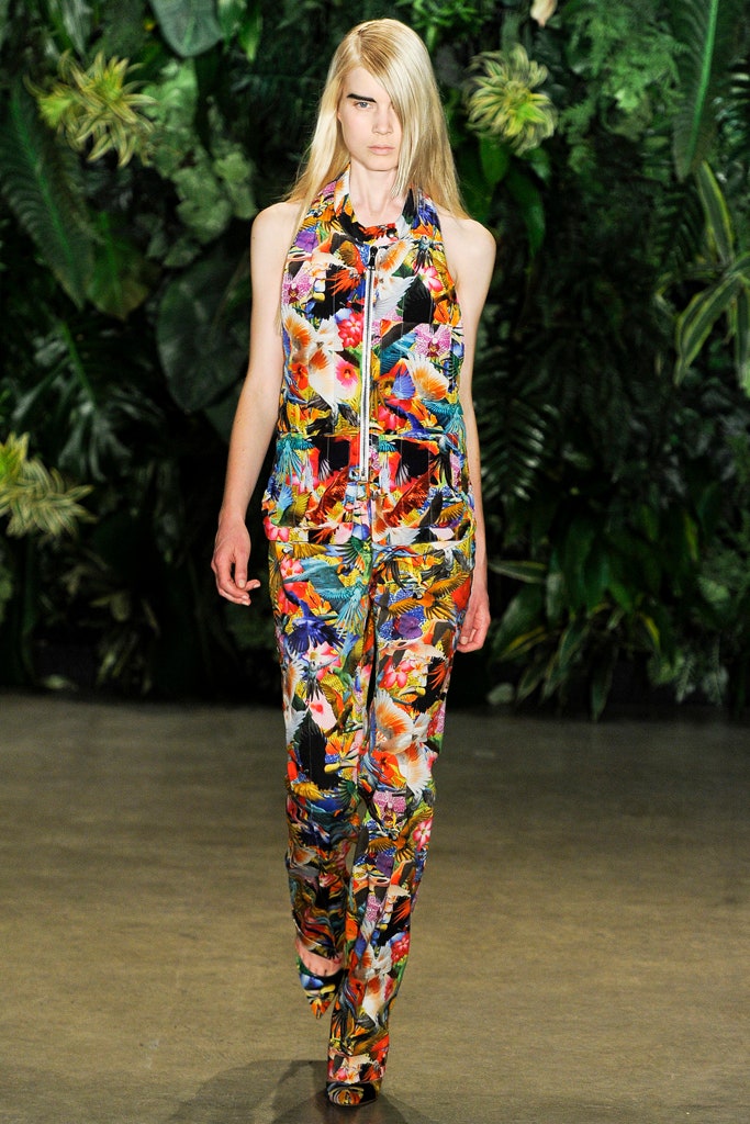 multi-colored fitted jumpsuit