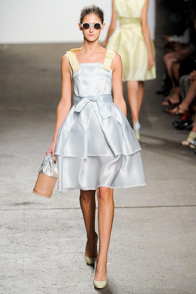 blue silk sleeveless dress