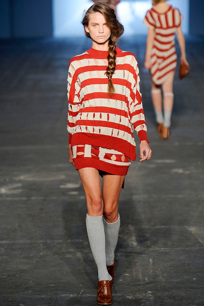red and white striped mini dress
