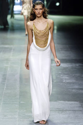 white silk sleeveless dress