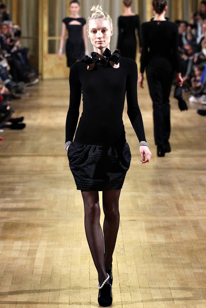 black fitted mini dress