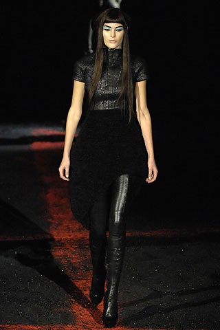 black leather fitted outfit