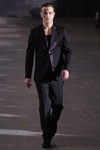 black tailored suit with embellishments