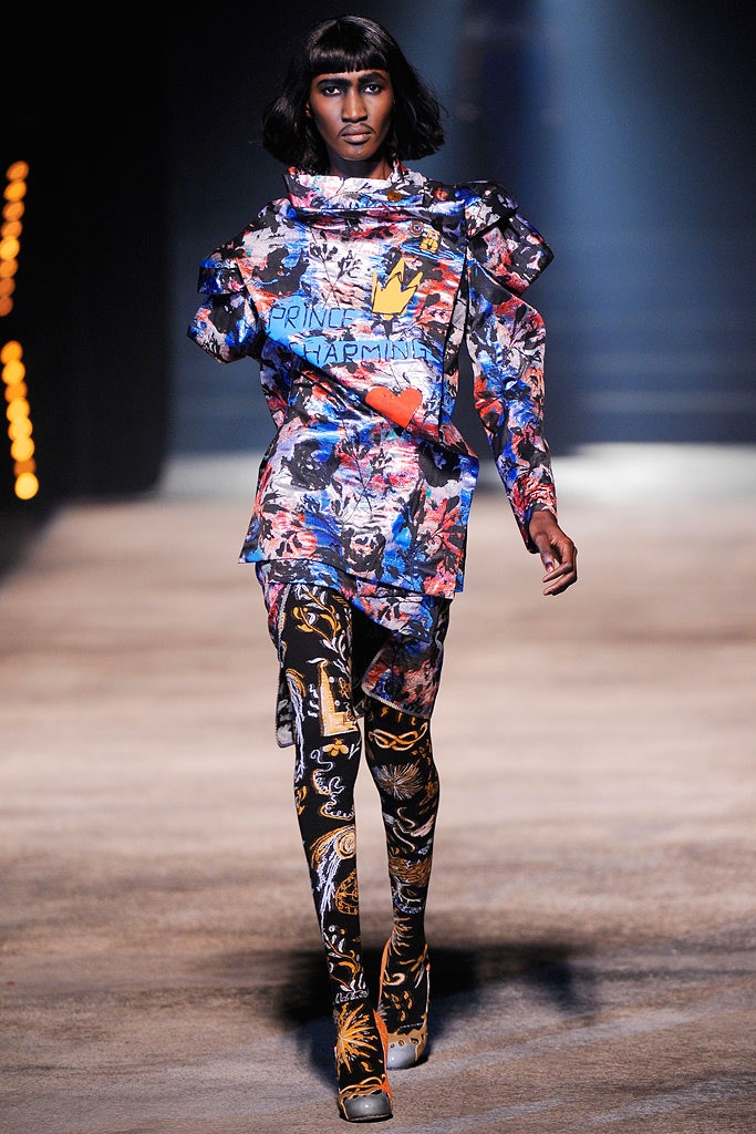 multi-colored printed top and leggings