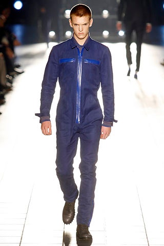 blue fitted cotton jumpsuit