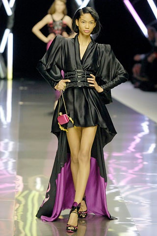 black silk asymmetric dress