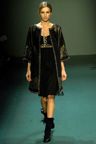 black silk embroidered dress and coat