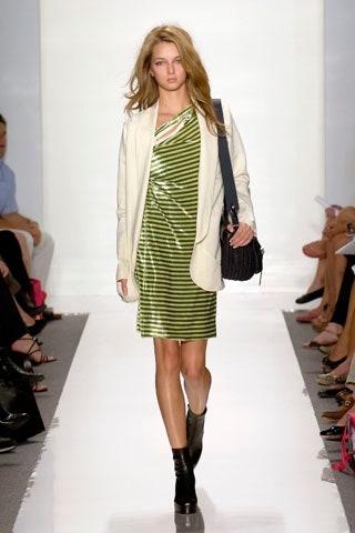 green striped velvet dress with blazer