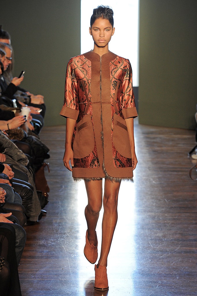 brown embroidered mini dress