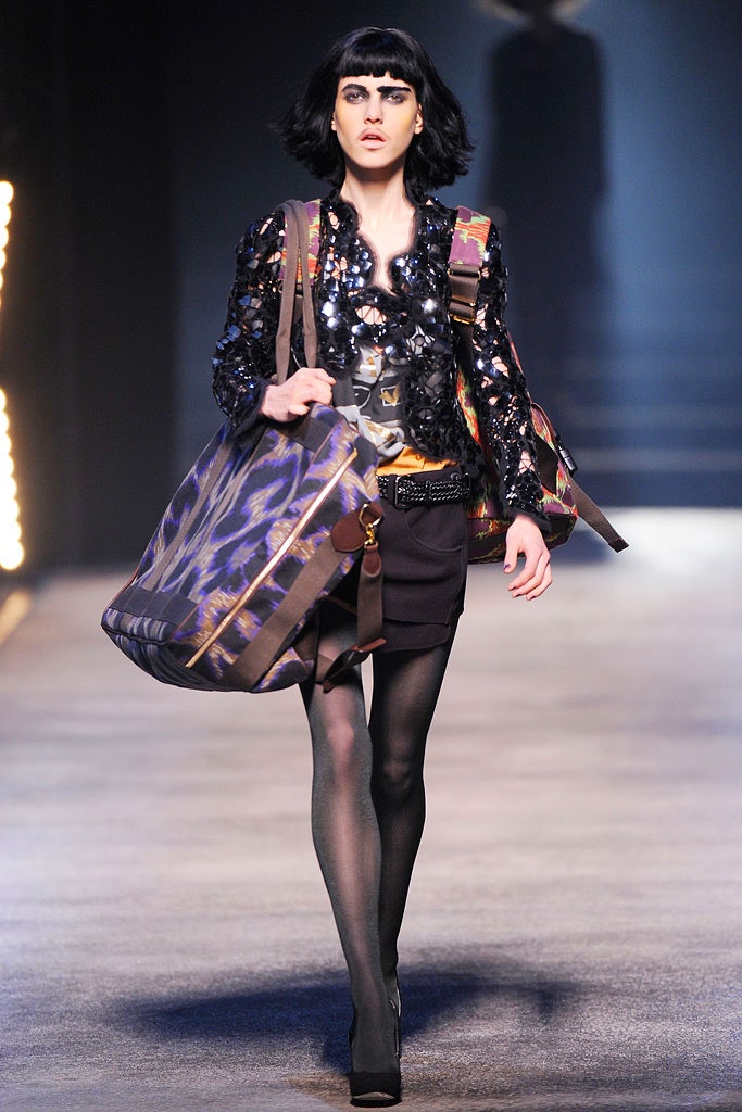 black sequin blouse and pencil skirt